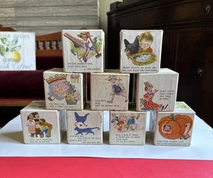 Golden Press Kinder Spielzeug Blöcke Kinderreime dicke Pappe 9 Vintage - Bild 1 von 11