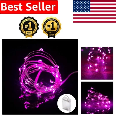 Modern 10ft Pink LED Fairy Lights - Indoor/Outdoor Waterproof String Lights - Image 1 of 4