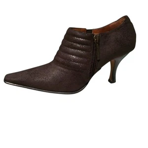 Donald Pliner Metallic Expresso Suede Leather Shoe Pump Bootie Elastic $295 NWT - Picture 1 of 4