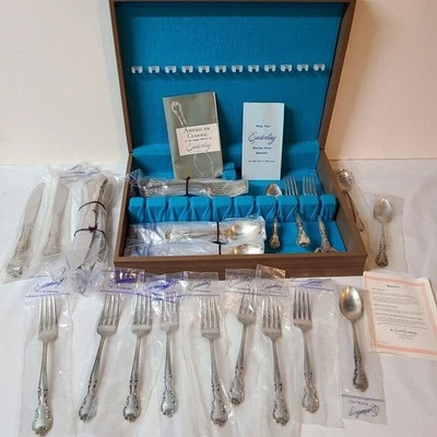 Vintage Easterling American Classic Sterling Silver 40 pc Flatware Set Chest - Image 1 of 4