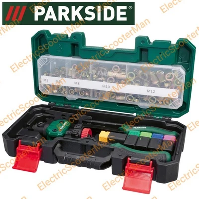 Parkside 151 Piece Rivet Nut Tool Set With Accessories Ideal For Riveting Nuts
