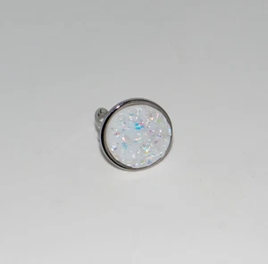 Murano Cristal Ajustable "Copo de Nieve" Anillo con Piezas de Cristal Dicroico - Imagen 1 de 5