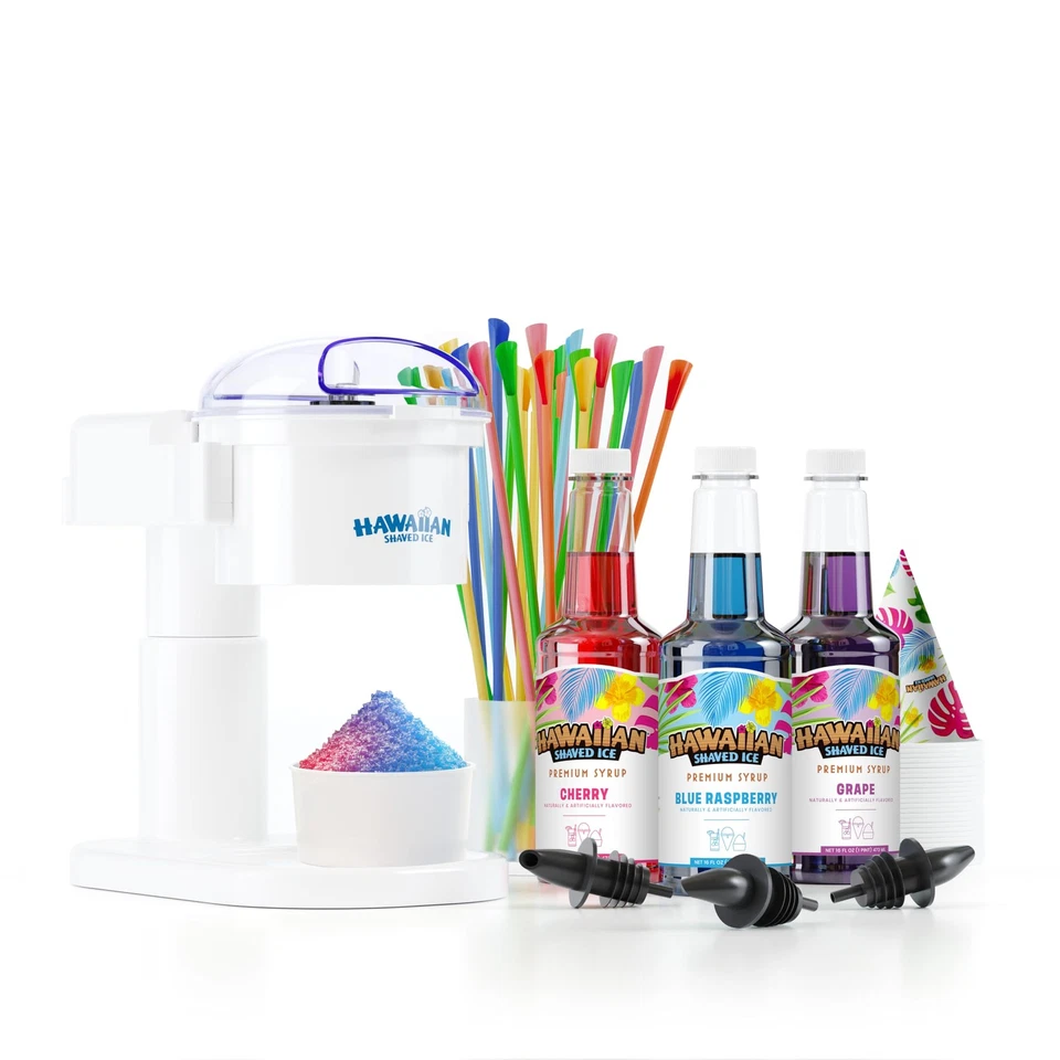 S700 Snow Cone Machine 25 Cups 25 Straws 3 Syrup Party by Hawaiian Shaved Ice