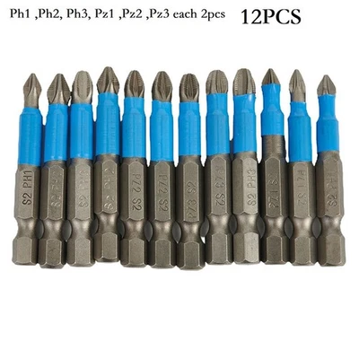 Screwdriver Bit Driver Electric Hex shank Non-slip PH1/PH2/PH3/PZ1/PZ2/PZ3 - Image 1 of 4