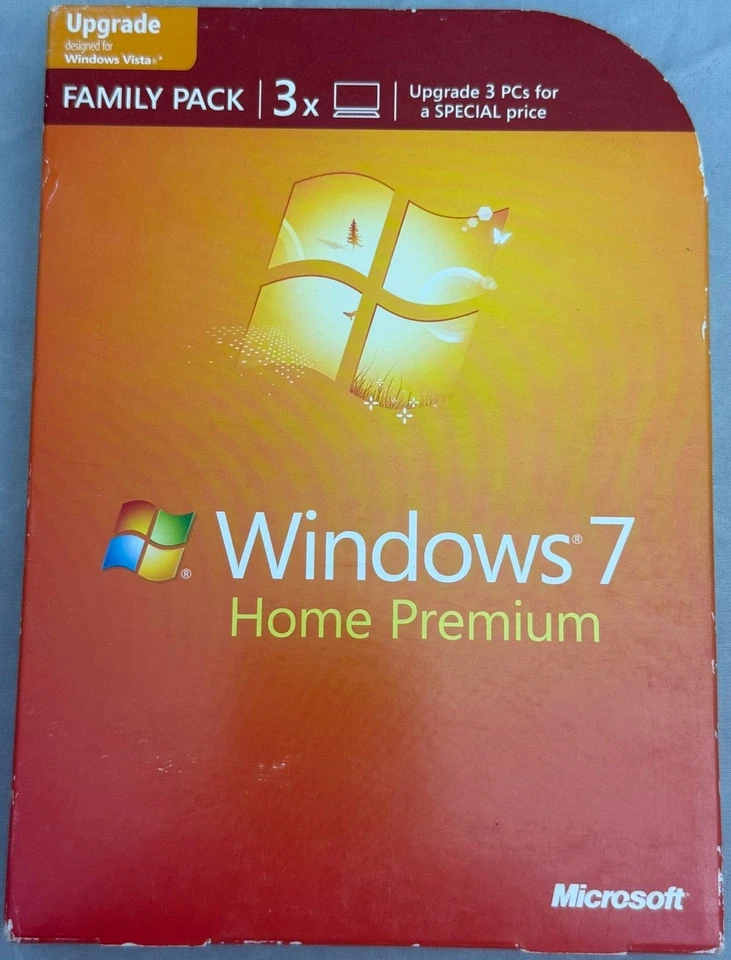 o'o'o. Windows 7 Home Premium. Pack familiar de 3 piezas. Discos de 32 y 64 bits Foto 1 de 4