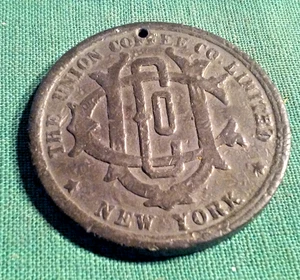 Late 1800s Union Coffee Co Advertising Medal Actress Mary Anderson NY Token Coin - Picture 1 of 3