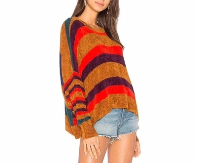 Free People Sweater Women's S/P Off the Shoulder All About You Striped Oversize - Image 1 of 4