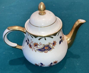 Vintage Arthur Wood England 4941 Ceramic Gold Gilded Floral Tea Kettle w Lid EUC - Picture 1 of 9