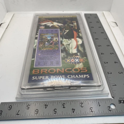 1998 Denver Broncos Super Bowl Champions XXXII Commemorative Ticket Sealed 72-8P Cover
