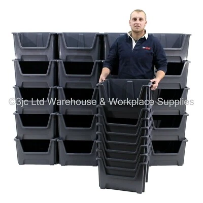 British Made Plastic Order Picking Parts Storage Bins Boxes With Scooped Front - Image 1 of 4
