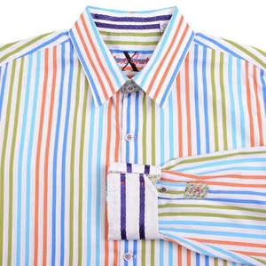 Robert Graham X Tailored Fit Multicolor Striped Cotton Button Down Shirt XL - Picture 1 of 12