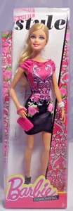 Barbie Fashionistas Style Party Dolls 2014 stampa floreale rosa nera BLT09 NUOVO - Foto 1 di 5