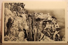 Monaco Les Jardens Exotic Rocher Rock Gardens Postcard Old Vintage Card View PC
