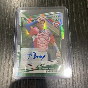 2022 Elite Extra Edition Josue Demey Aspirations Green Status Die Cut Auto 14/22 - Picture 1 of 2