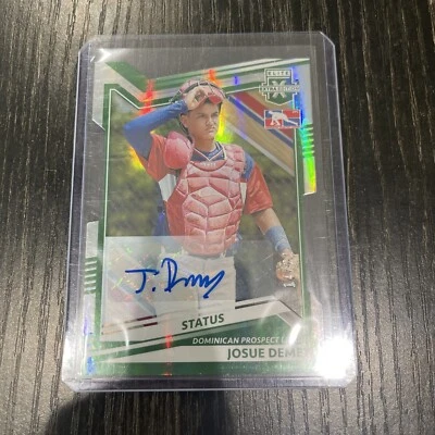 2022 Elite Extra Edition Josue Demey Aspirations Green Status Die Cut Auto 14/22 - Image 1 of 2