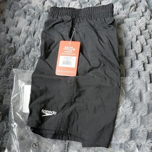 SPEEDO BOYS ESSENTIAL SWIM SHORTS SWIMMING TRUNKS  NEW BLACK  - Picture 1 of 2