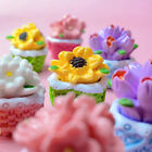 2pcs Dollhouse Miniatures Mini Flower Basket Model Doll House Accessories Decor