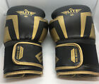 Elite Sports 12 Oz Standard Gel Gloves Boxing Pro Quality Gym Black & Gold