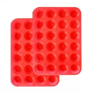 2pcs mini muffin cupcake pan mold set 24 cups non-stick silicone baking pan tray - Picture 1 of 7
