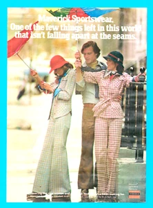 1975 Maverick Sportswear outfits bell bottoms PRINT AD 1970's style New York - Picture 1 of 3