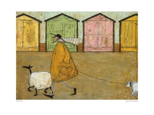 Along the Prom by S. Toft Mr. Mustard Doris & Sheep Seaside Art Print 16.5X12.25 - Picture 1 of 1