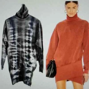 Young Fabulous & Broke Sudadera Cuello Tortuga Cremallera Dobladillo Tie Dye Vestido Talla S - Imagen 1 de 6
