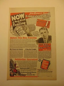 1930 Jim Brown's Copper Steel Wire Fencing print ad - Picture 1 of 1