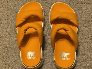 Sandalias Sorel para mujer Viibe Twist Slide Koi Sea Salt talla 6,5 * nuevas sin etiquetas sin caja - Imagen 1 de 7