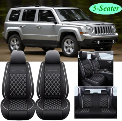 For Jeep Patriot Car Seat Covers Full Set Cushion PU Leather Front&Rear 5-Seater - Image 1 of 4