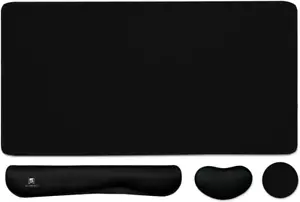 4-In-1 Large Gaming Mouse Pad, Keyboard Wrist Rest Pad & Wrist Support Mousepad - Picture 1 of 7