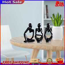 3pcs Abstract Figure Statues Collectible Resin Home Decor for Office Study Shelf