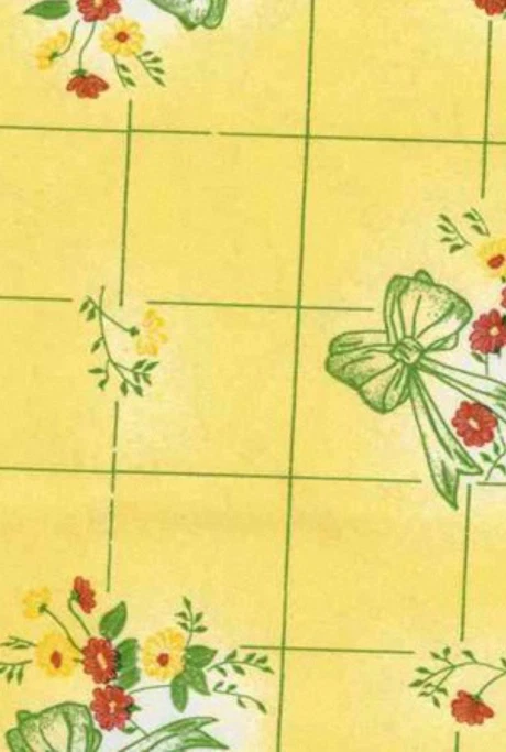 Oilcloth Fabric Checked Tattersall Lemonade Pattern Sold in Yard or Bolt - Image 1 of 1