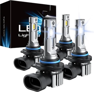 9005 9006 LED Bulb Combo, 600% Brightness, 6000K Cool White, Plug & Play, 4 Pack - Picture 1 of 9