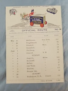 Vintage Cristiani Bros Brothers Circus Official 1956 Route Card #12 - Picture 1 of 2
