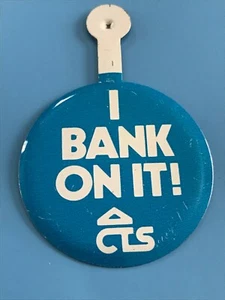 De colección I bank On It! Pin de pestaña de metal litográfico botón pinback CTS - Imagen 1 de 4