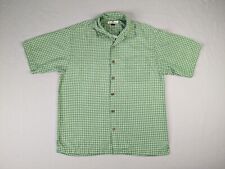 Tommy Bahama Shirt Adult Medium Silk Green Check Button Up