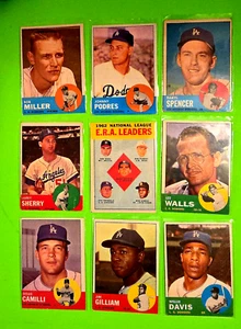 Lot of 9 1963 Topps Los Angeles  DODGERS vintage cards  SANDY KOUFAX, DRYSDALE - Picture 1 of 4