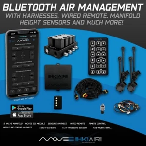 MOVEE - Bluetooth Air Management + 8 Solenoid Valve Manifold Air Ride Suspension - Picture 1 of 8