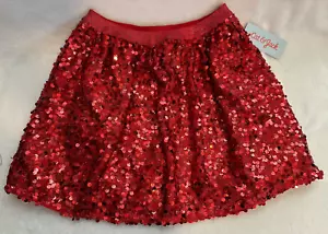 Cat & Jack Girl's Size Medium (7-8) Sequin Red Short Skirt - Picture 1 of 3