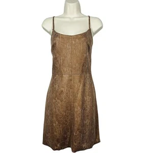 NEW! Lavender Brown Soho Dress Strappy Bodycon Snake Print Mini Tan - S - Picture 1 of 8