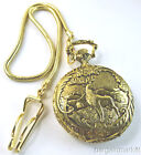 Vtg DEER Pocket Watch with 12" Chain