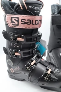 Women's Salomon SMAX 110W GW Ski boots Black Rose Gold Size 6/6.5 Mondo 23/23.5 - Picture 1 of 17