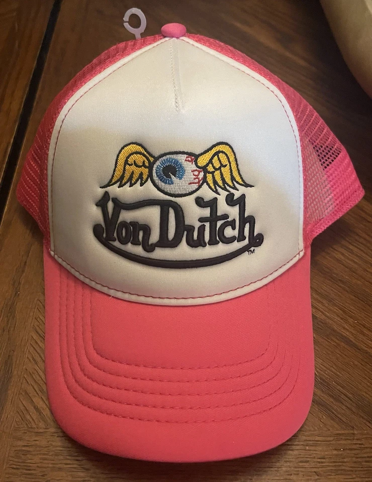 Sombrero de camionero Von Dutch, nuevo con etiquetas, rosa, globo ocular volador Foto 1 de 4