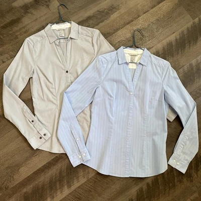 Lote de 2 blusas abotonadas manga larga para mujer H&M talla 6 usadas en excelente estado Foto 1 de 4