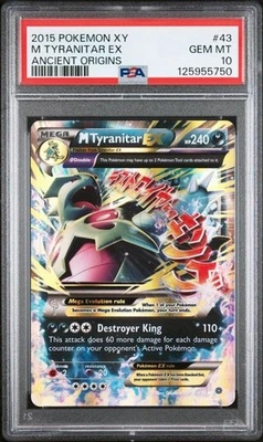 PSA 10 M TYRANITAR EX 43 XY ANCIENT ORIGIN MEGA POKEMON GEM MINT - Image 1 of 2