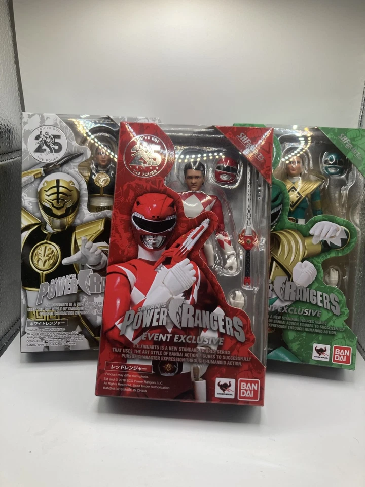Lotto Figuarts Power Rangers Red Green White Action Figure SDCC Limited edition - Immagine 1 di 4