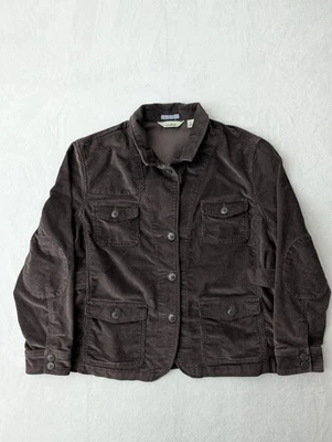 Chaqueta de pana L.L.Bean para mujer XL pequeña marrón utilitaria abrigo de campo parches en el codo Foto 1 de 4