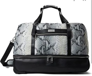 Roberto Cavalli 22" Drop Rolling Duffel Bag Python Print 495.00 NWT Unisex - Picture 1 of 4