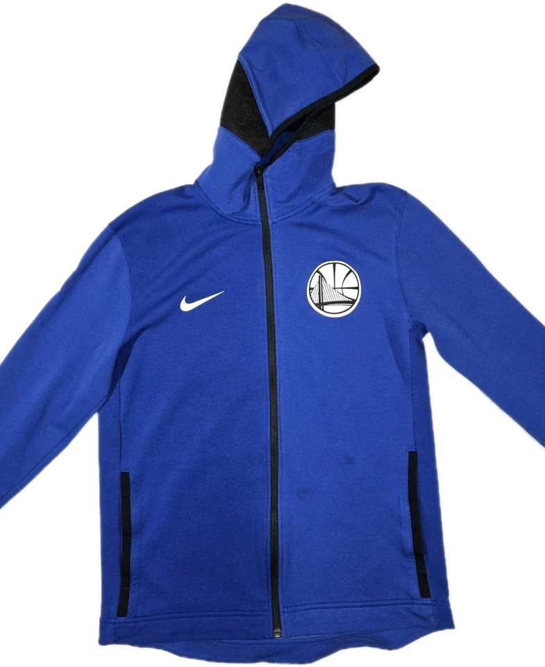 Golden State Warriors Showtime Full Zip Hoodie Blue Mens Medium "Stains " - Image 1 of 4