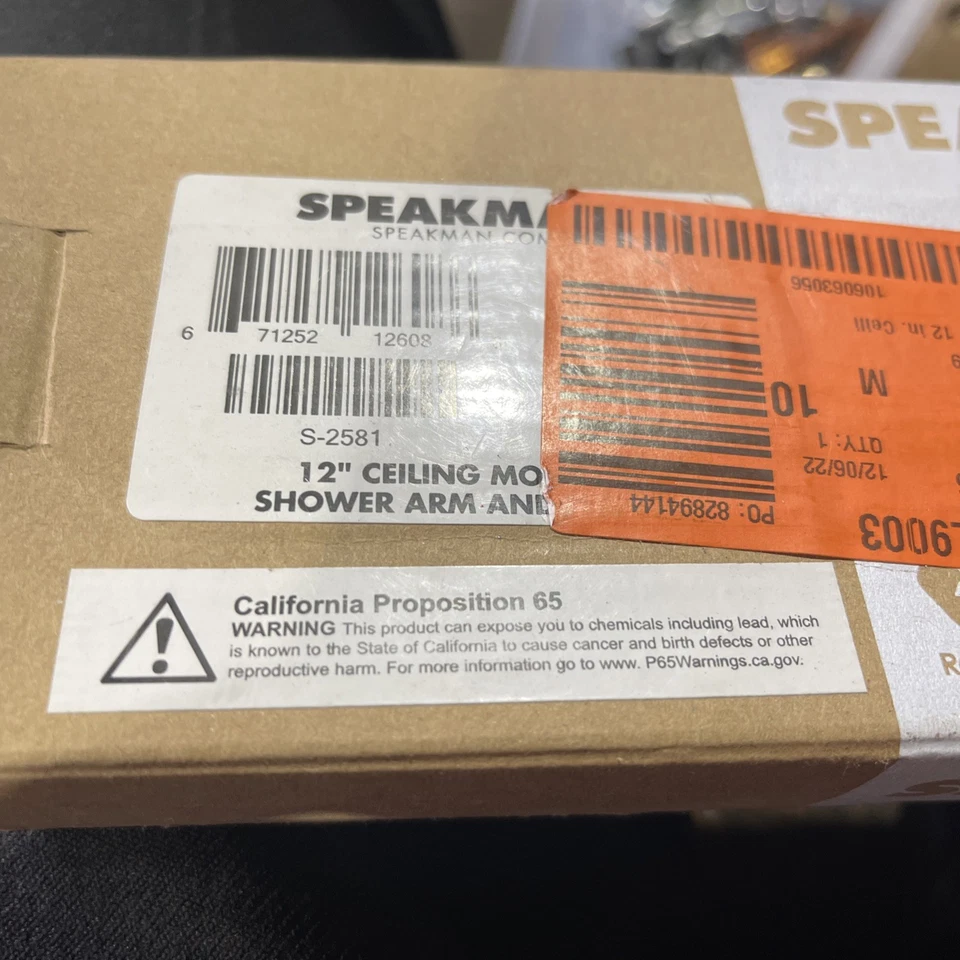 Brazo y brida de ducha Speakman S-2581 cromado 12" montados en el techo Foto 1 de 1